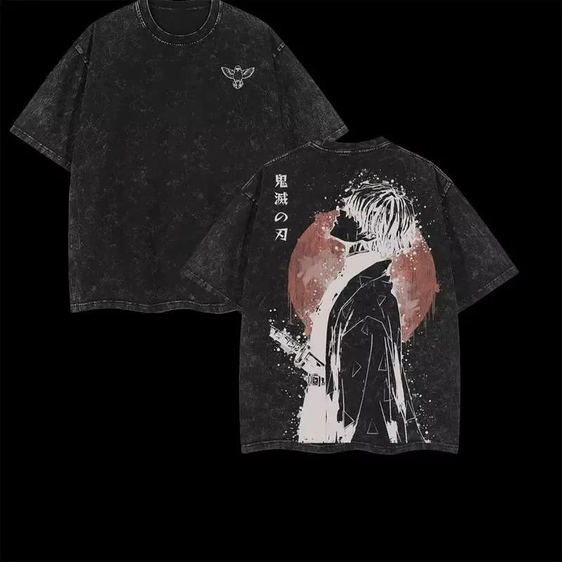 Summer YK Style Elegant Pattern Tshirt Anime Demon Killer Costume Street Style Fashion Daily Print Pattern Tshirt M