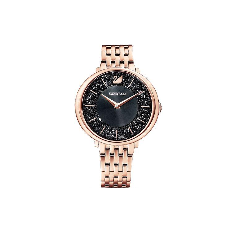 

Swarovski Uptown Crystalline Delight Series Watch Quartz Movement Metal Strap Black Dial Women watches 5544587 Regular Watch Box,Rose Gold Strap