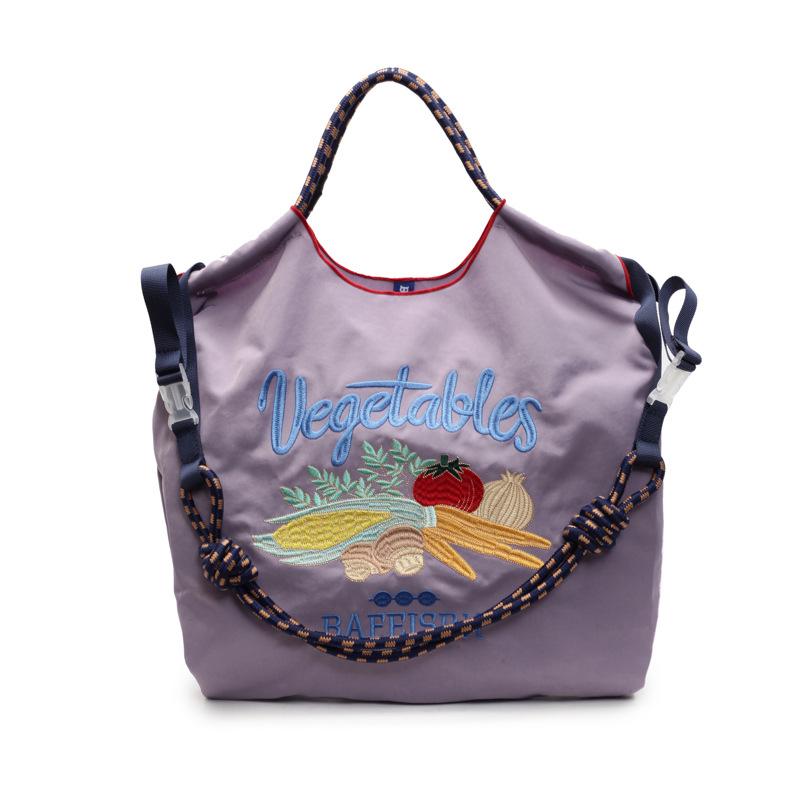 Exquisite and Versatile Embroidery Contrasting Color Large Capacity Women's Underarm Bag Korean Version of the New One-shoulder Crossbody Bag