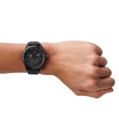 Diesel Watches Silicone Band Watch, One Size, Black