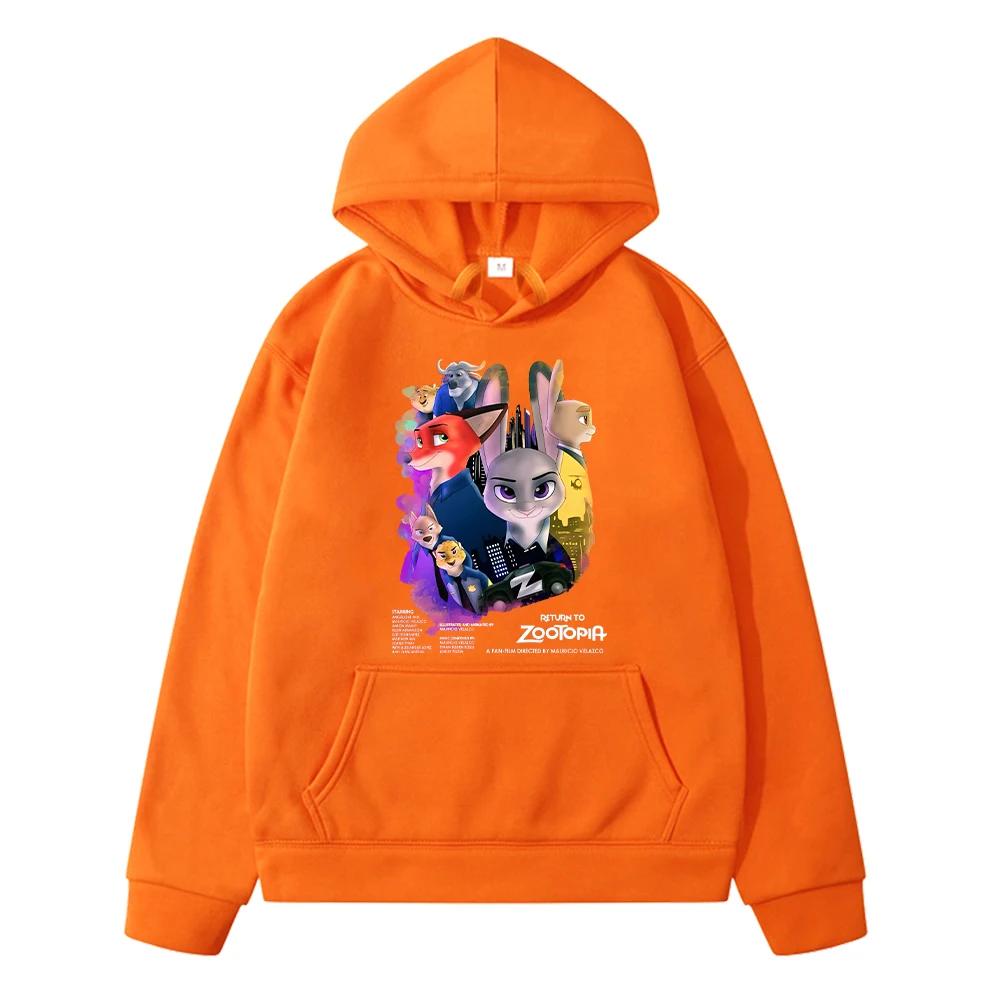 Kawaii Zootopia 2 Print anime hoodie Fleece sweatshirt y2k sudadera Autumn hoodies boy pullover jacket kids clothes girls Boys and girls clothes