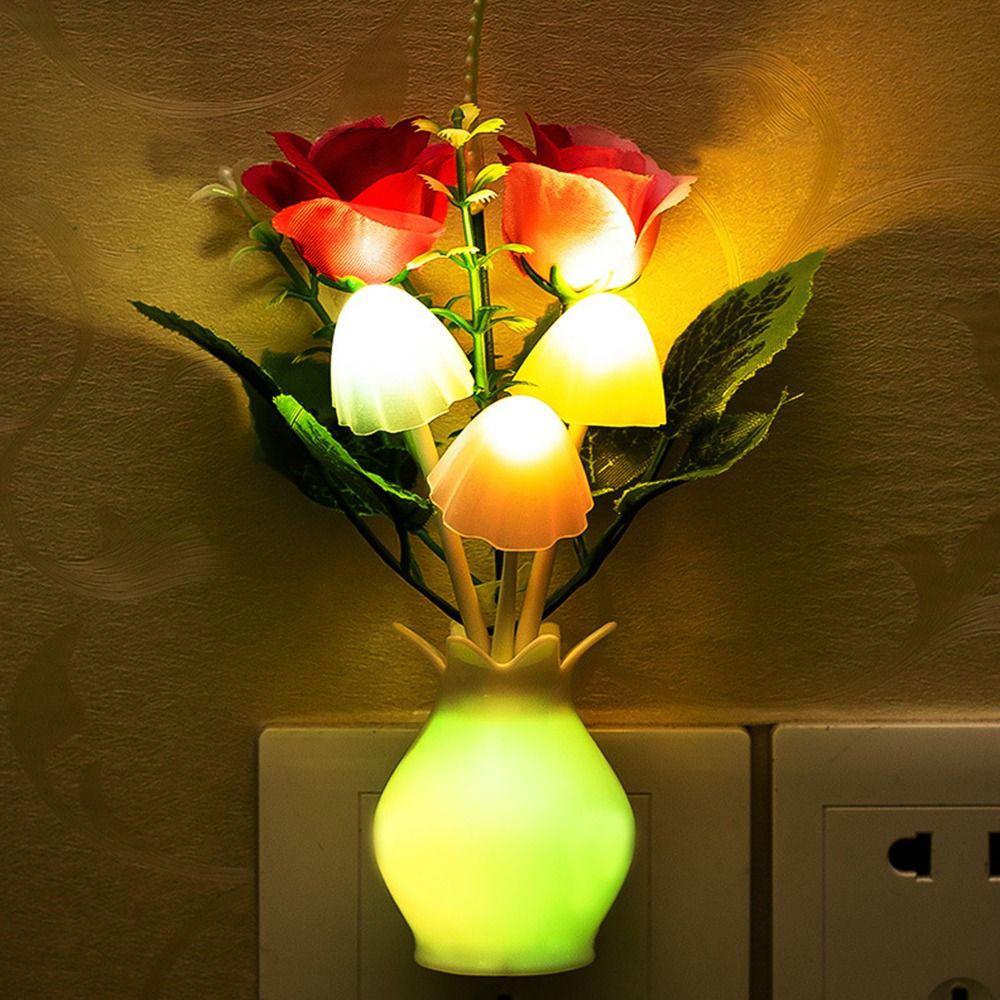 triangle LED Mushroom Night Lights Pomegranate Bottle Floral Lamp Colorful Little Night Light