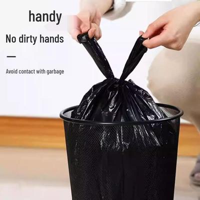 Extra Thick Black Household Trash Bags with Handles - Vest Style for Kitchen and Bathroom