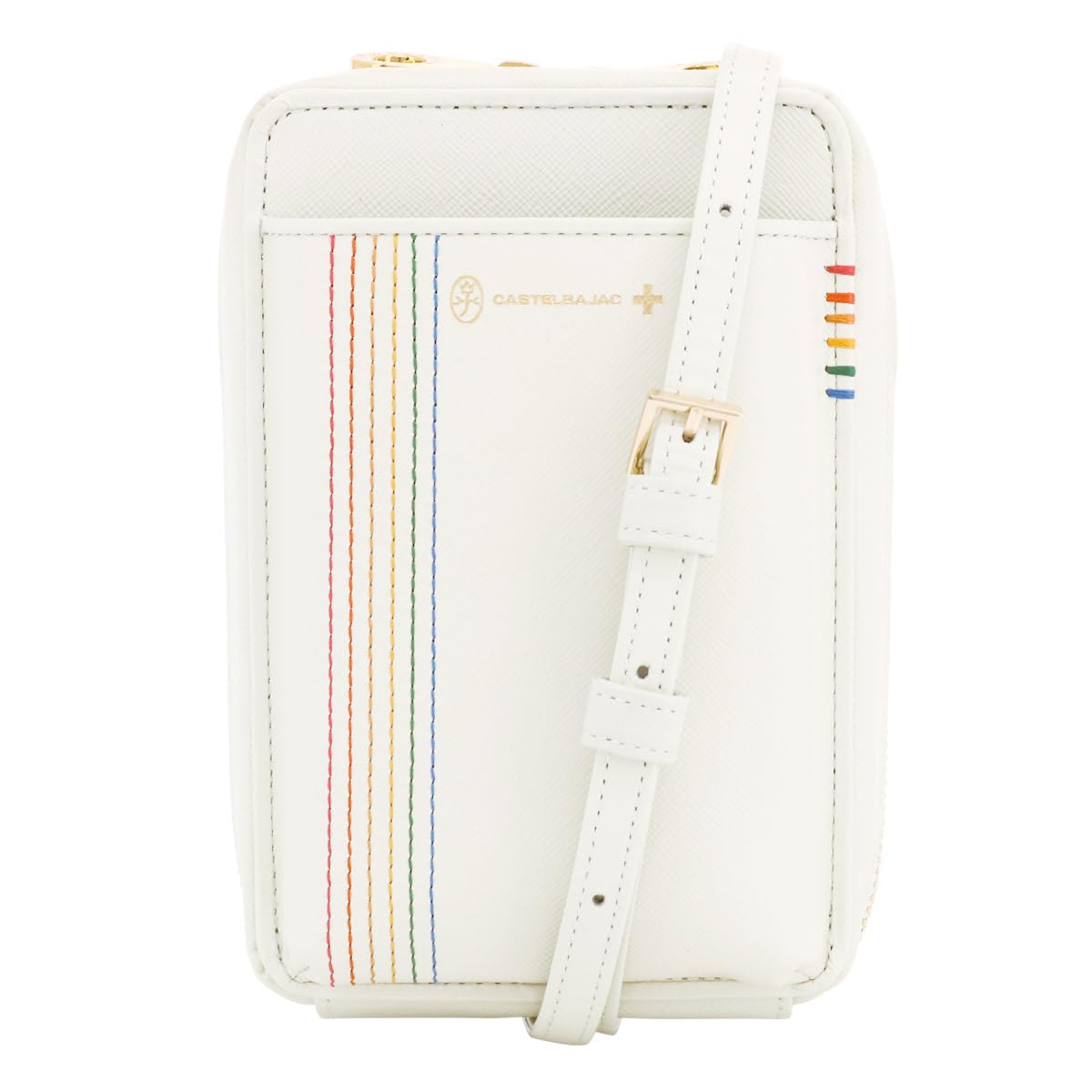 

Smartphone Shoulder Genuine Leather 027102 Chest Mini Shoulder Pochette Card Storage White [Castelbajac] [31]