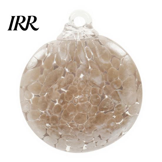 Weatherproof Decorative Sphere for Patio Hand-Blown Glass Round Disc Ornament, Christmas Tree Hanging Decoration with Colorful Spiral