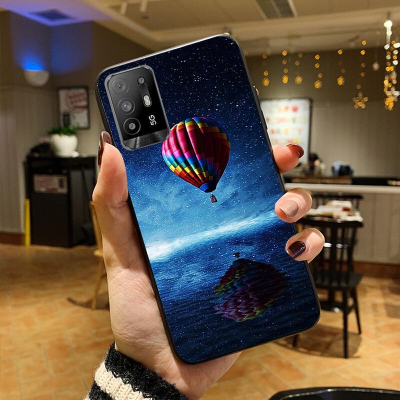 Moon Stars Space Astronaut Phone Case for OPPO A54 A74 A94 A53S A9 A5 A15 A16 A91 A96 A76 Reno8 8Pro Reno2 Z