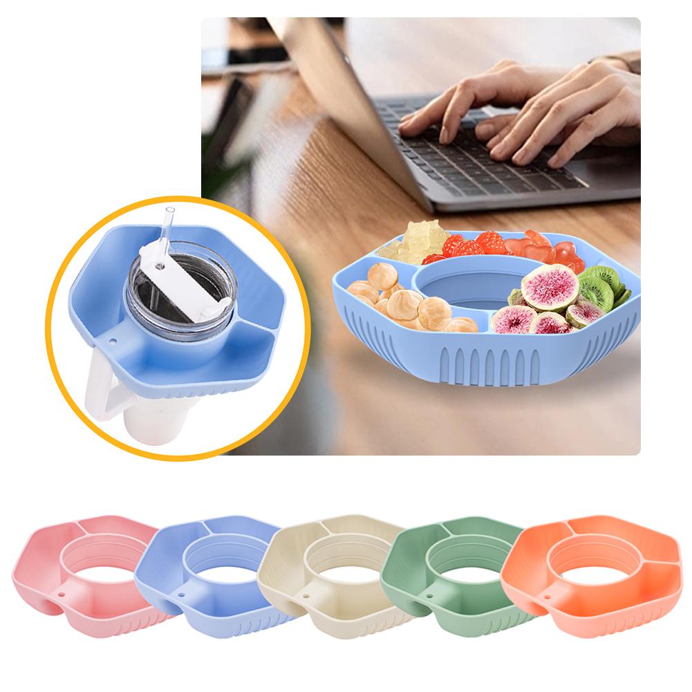 Snack Bowl Silicone Snack Tray Snack Container for Stanley 40oz Tumbler with Handle