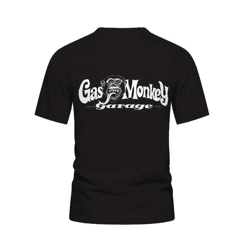 European sizes Men'S Gas Monkey Garage Printed Casual Crew Neck T-Shirt | Machine Washable, All-season Streetwear