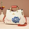 Elegant Embroidered Peony Red Handbag Crossbody Bag for Wedding Mother-in-law Fashionable Chinese Style Women's Tote Bag