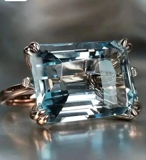 Antique Gold and Blue Square for Women, Vintage Statement for Daily Wear