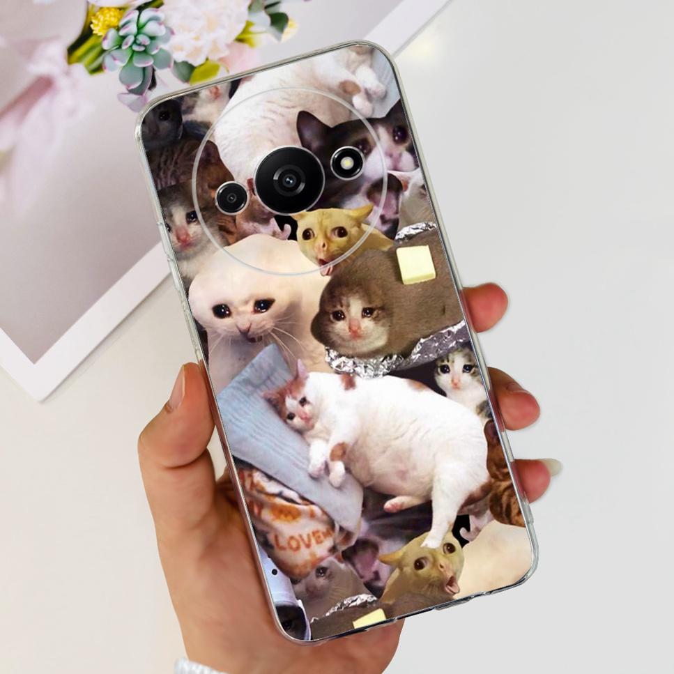 For Xiaomi Redmi A3 4G Case Fashion Girl Cartoon Print Soft Silicone Back Cover For Redmi A3 6.71" Shockproof Phone Case Funda