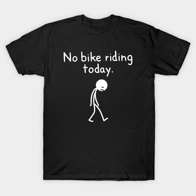 Men Black Print T-shirt No Bike Riding Today Sad Stick Figure Meme No-Cut Transfer Paper Print Cotton Tshirt 3XL чёрный