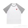 Spring and summer men's and women's same fashion trend striped Rei Kawakubo love printed crew neck T-shirt versatile