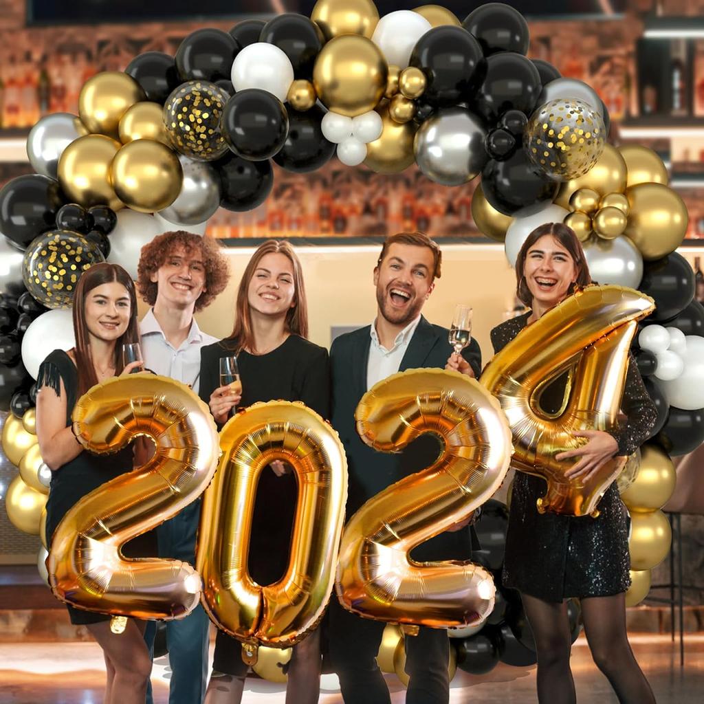 159PCS Black and Gold Latex Balloon Set Suitable for Birthday Parties, Weddings, Valentine's Day Parties, and Decoration