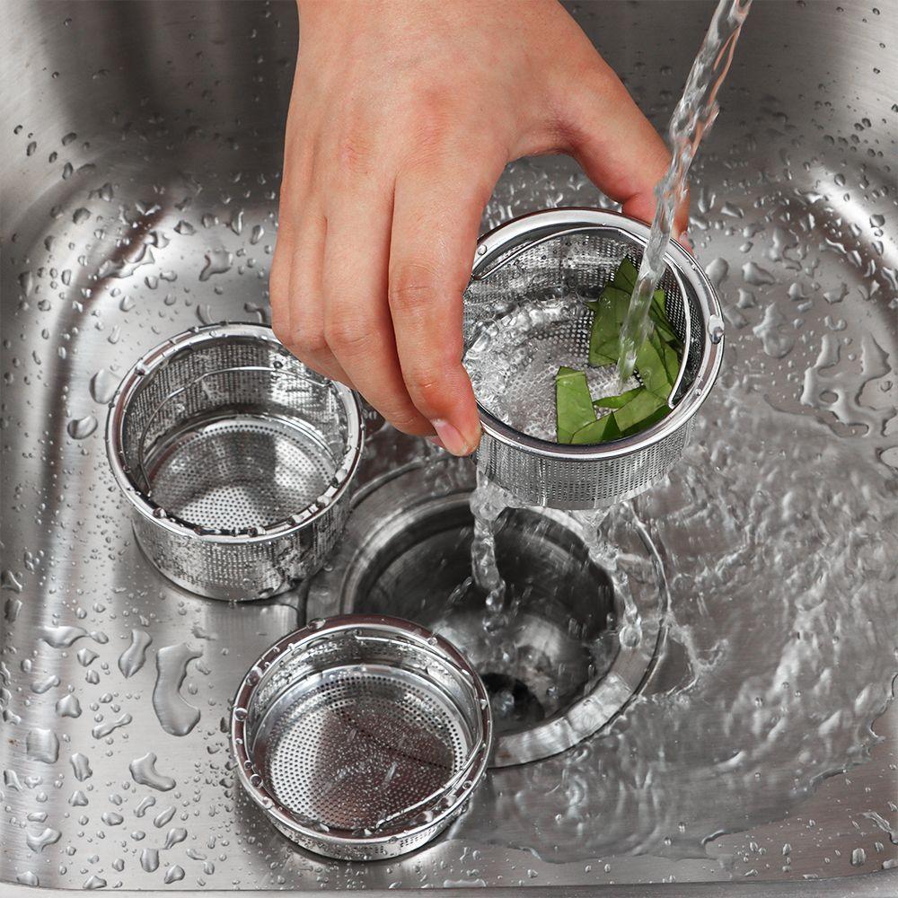 Steel Waste Drainer Water Sink Plug Sink Strainer Colander Plug Filter Basket Food Hair Stopper