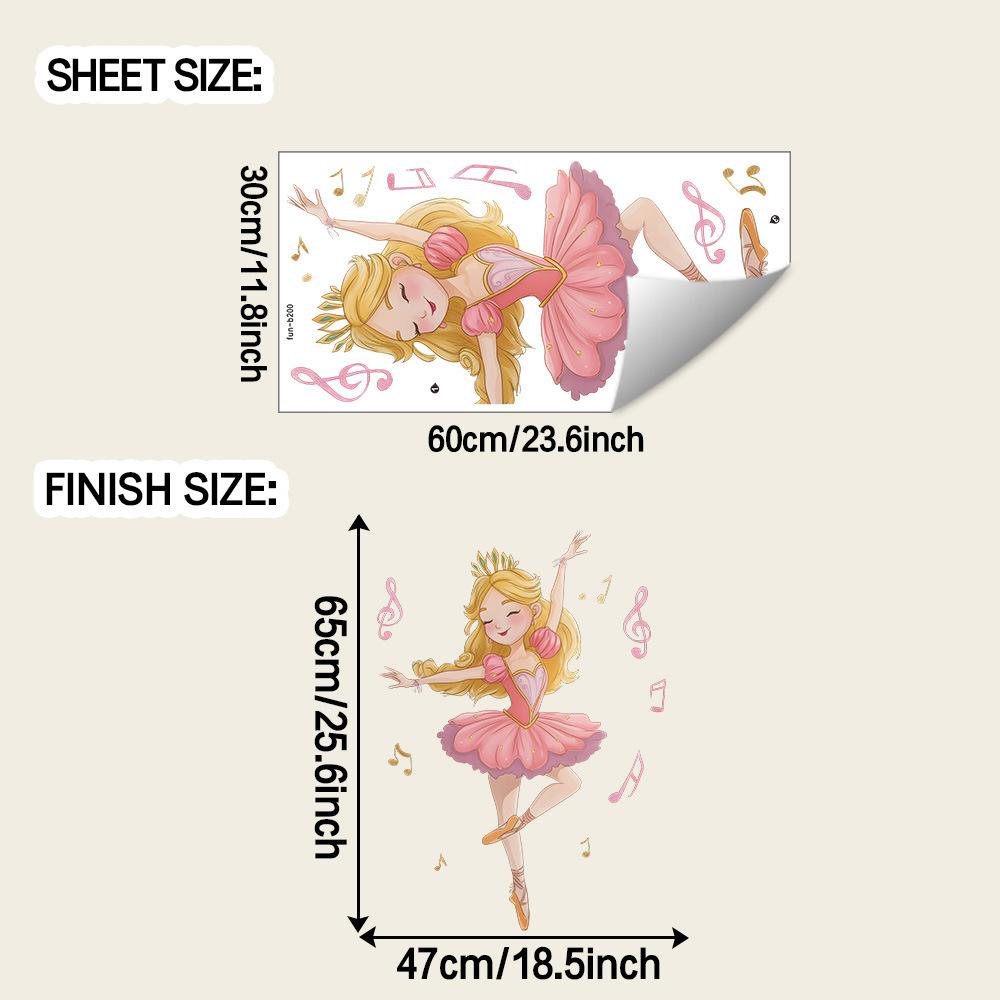 

Балетная принцесса танцует в музыке, наклейки на стену для украшения спальни девочки дома