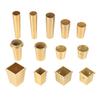 4 Pezzi Copri Gamba Mobile Piedino Punta Solida Rame Ottone Spazzolato Tavolo Sedia Cilindro/Cono Cappuccio Protezione Fondo Sicurezza Tappetino Decorazione