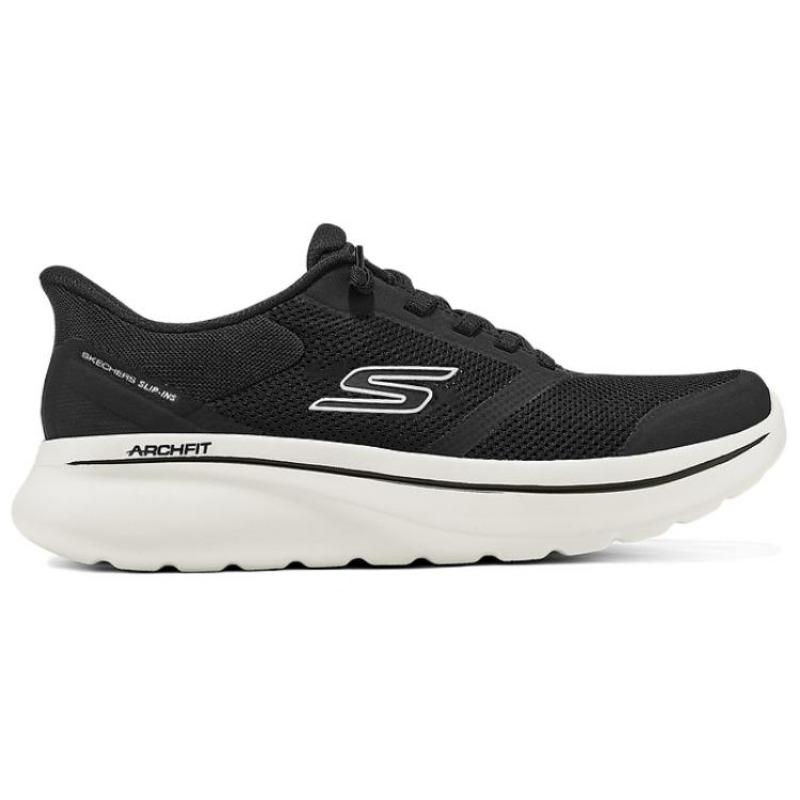 Skechers GO WALK Men Supportive Low Top Walking Shoes Black White 217084-BKW