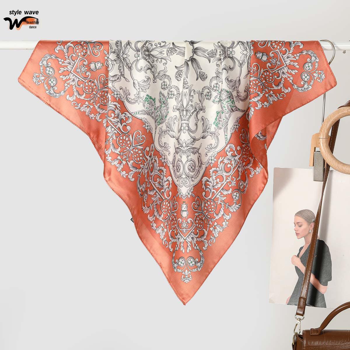 

70CM Fashion Versatile Silk-Like Square Scarf: Four-Season Multi-Use Neck or Hair Accessory 70x70 CM