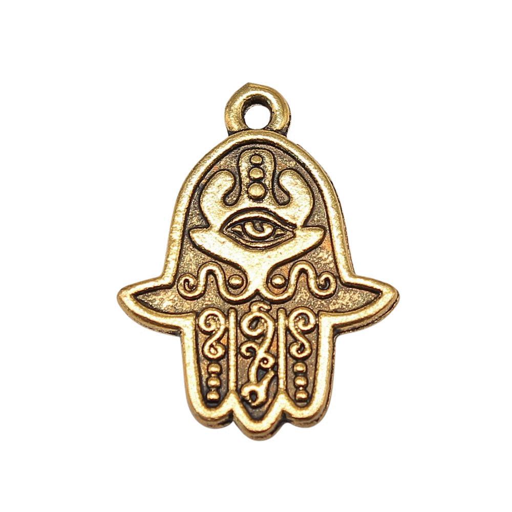 Alloy Hamsa Hand Charms Amulet Pendants For Good Luck Jewelry Making