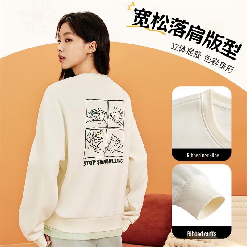 Anta Snow Owl Fleece Pullover Hoodie for Women M