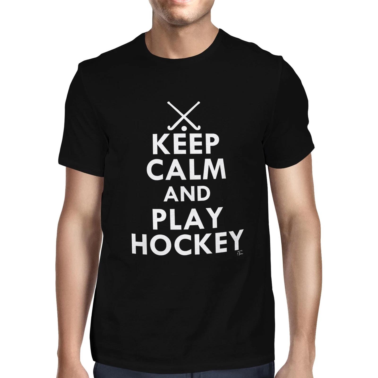 1Tee Mens Keep Calm And Play Hockey T-Shirt XS