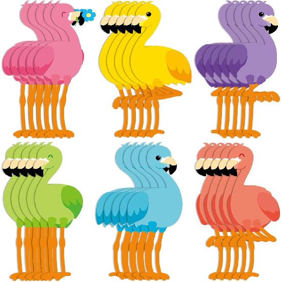 Junkin 60 Pcs Mini Classroom Bulletin Board Cutouts Coffee Cup Flamingo Bee Classroom Party Cutouts Decorations for DIY Craft School Office Wall Flamingo