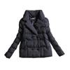 Winter Damenmode Kurz Daunen Baumwollgepolsterte Jacke Anzugkragen Reine Farbe Langarm Mantel Slim Parka Oberbekleidung