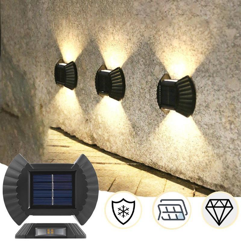 1Pcs Outdoor Solar Lampe LED Solar Licht Wall Street Licht Lampe Solar Powered Sonnenlicht 8 LED Lampe Garten Dekorative LM