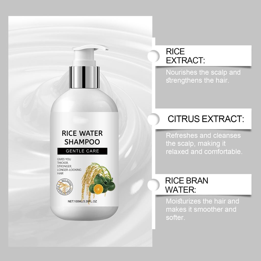 Reisshampoo, Kopfhautreinigung, Massage, feuchtigkeitsspendendes, feuchtigkeitsspendendes und glättendes Haar, pflegendes Shampoo
