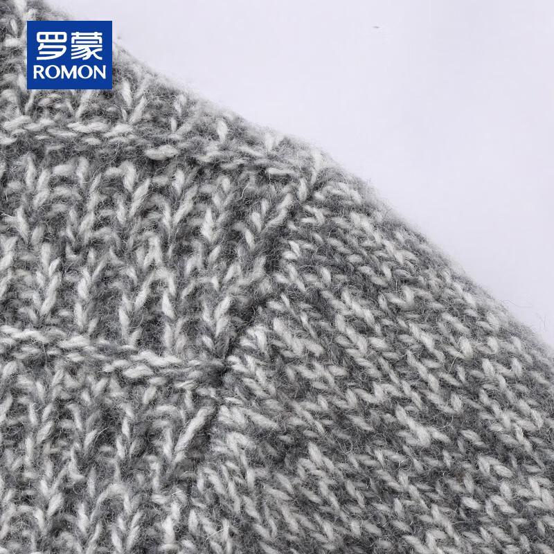 ROMON Men's Thick Warm Pure Wool Half-Zip Sweater