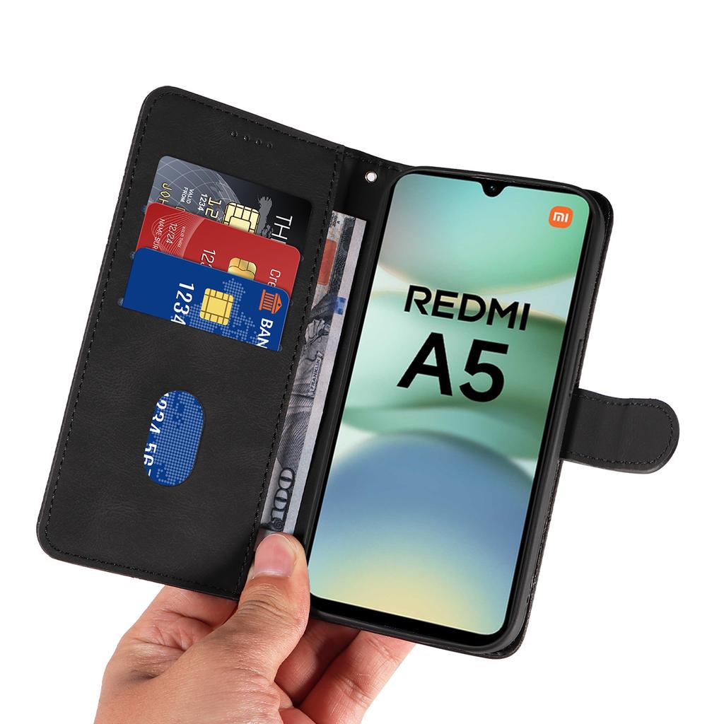 Pro Xiaomi Redmi A5 NFC (173.45*79.35*8.45mm) Kožené pouzdro na peněženku Kryt na telefon Stojánek s designem zakřivených linií