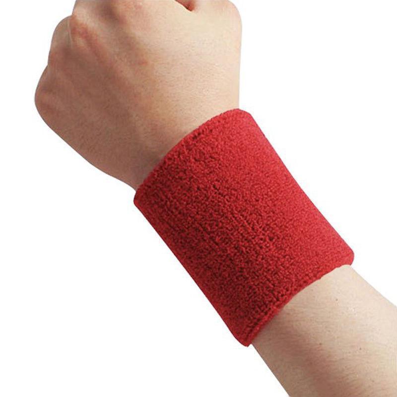 Cotton Sweatband Moisture Wicking Athletic Terry Cloth Wristband for Tennis Basketball Running Gym Workout Black 8 10 Cm