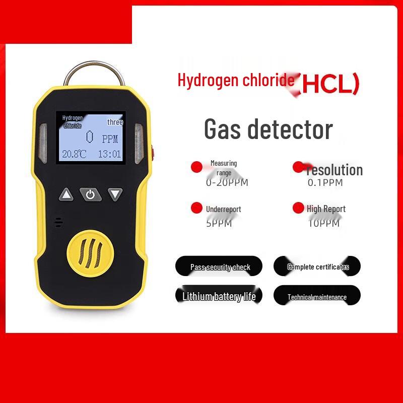 Chugouxiang Hydrogen Chloride (HCl) Gas Detector CN plug (adapter included)