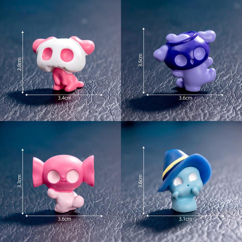 Halloween Resin Fairy Figurines Set Diy Mini Ornaments Blind Box Accessories Fun