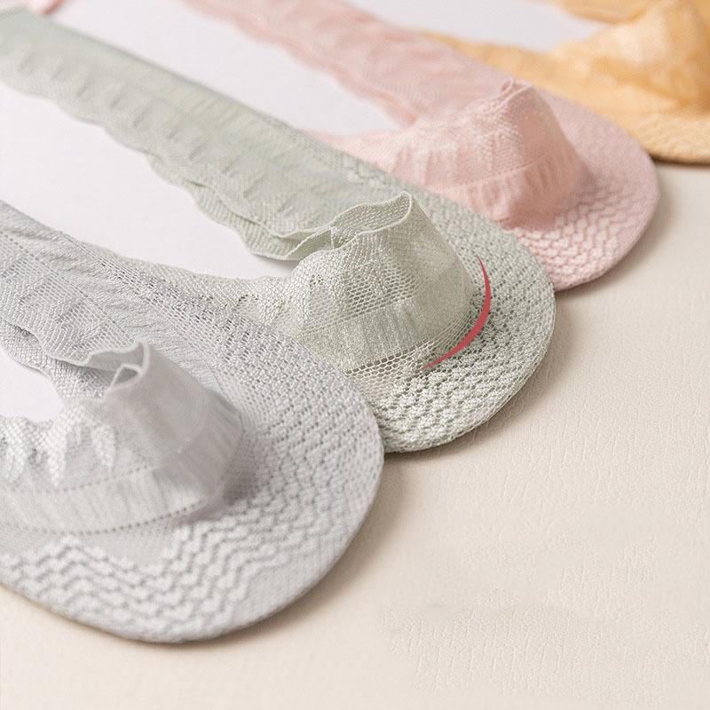 Women's Lace Invisible Stockings Spring/Summer Ultra-Thin Shallow Cut Breathable Silicone Lace Boat Socks Short Socks