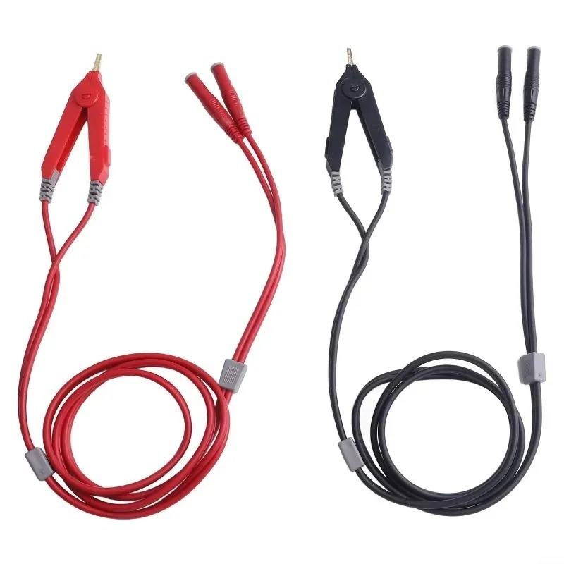 Meter Test Leads Terminal Kelvin Clips Cable Wires To 4MM Banana Plugs Gold-Plated