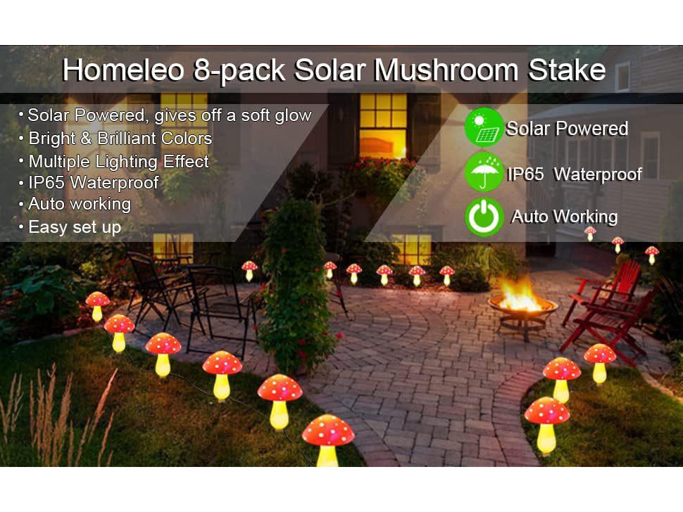 Waterproof Solar Mushroom Lights for Outdoor Garden and Courtyard Decor