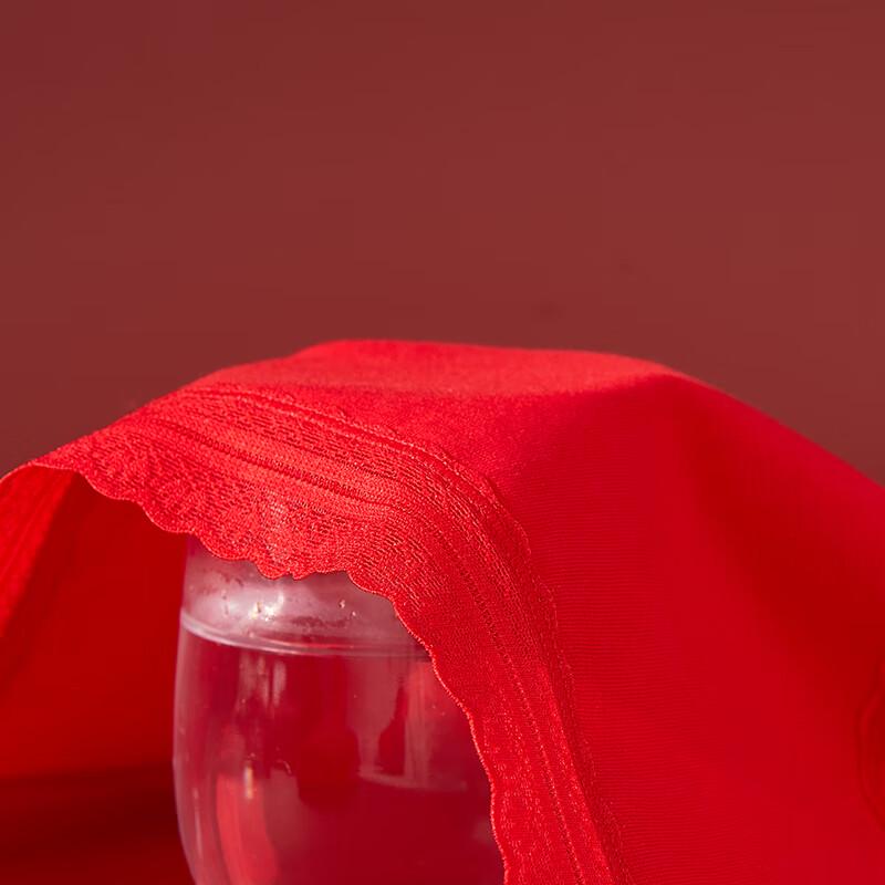 

Женские красные трусы-слипы из хлопка с антибактериальным кружевом на удачу L