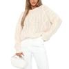 Women's Fashionable Comfortable Diamond Knit Crew Neck Sweater