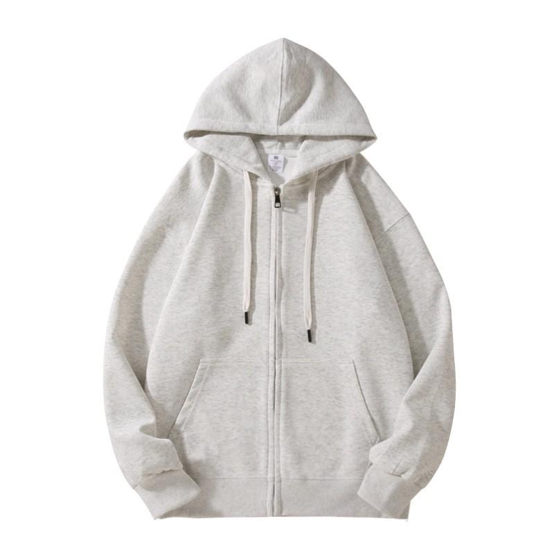 Oversized Drop Shoulder Zip-Up Hoodie Men Women Loose Fit Casual Sweatshirt Lightweight Wear