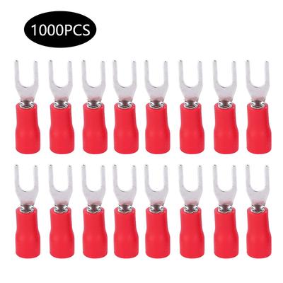 1000Pcs U Type SV1.253 Cold Pressed Brass Crimp Terminal Connectors Kit Accessory