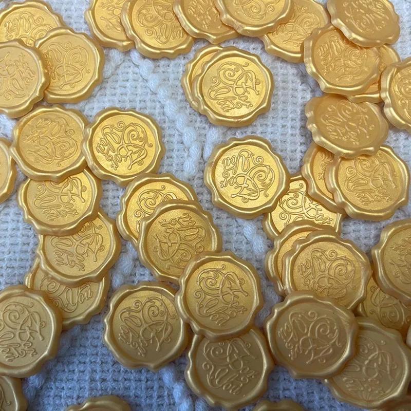 Exquisite 20pcs Personalized Wax Seal Stickers Self Adhesive Round for Wedding Invitation Envelope DIY