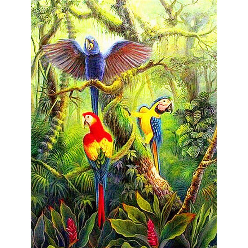 Full Square Diamond Painting Parrot Animals Bird Mosaic Diamond Embroidery Scenery Cross Stitch Home Decoration New Year Gift