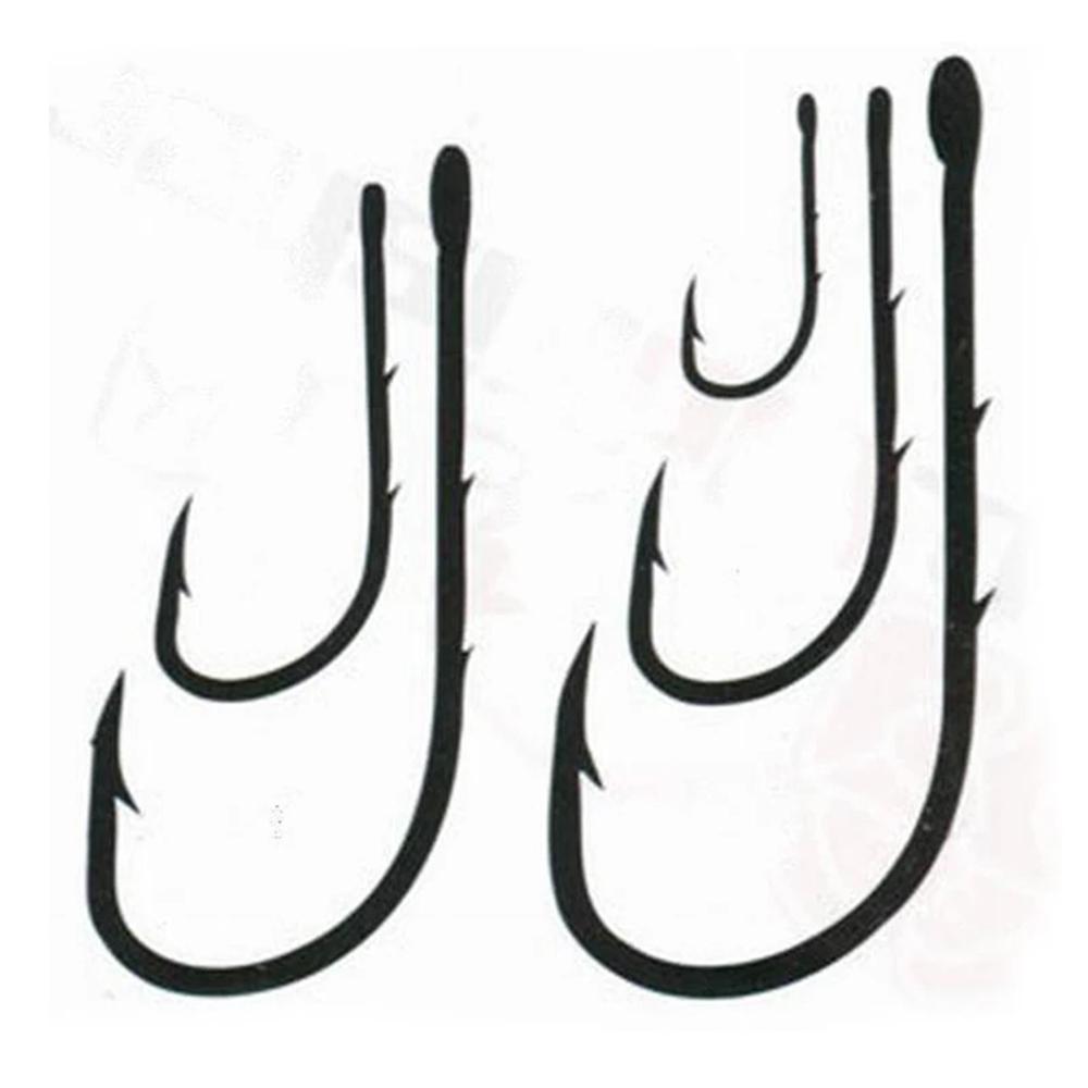 50PCS Baitholder Fishing Hooks High Carbon Steel Barbed Fish Hook Worm Pond Fish Bait Holder Size 10 12 14 1/0 2/0 3/0 4/0 5/0
