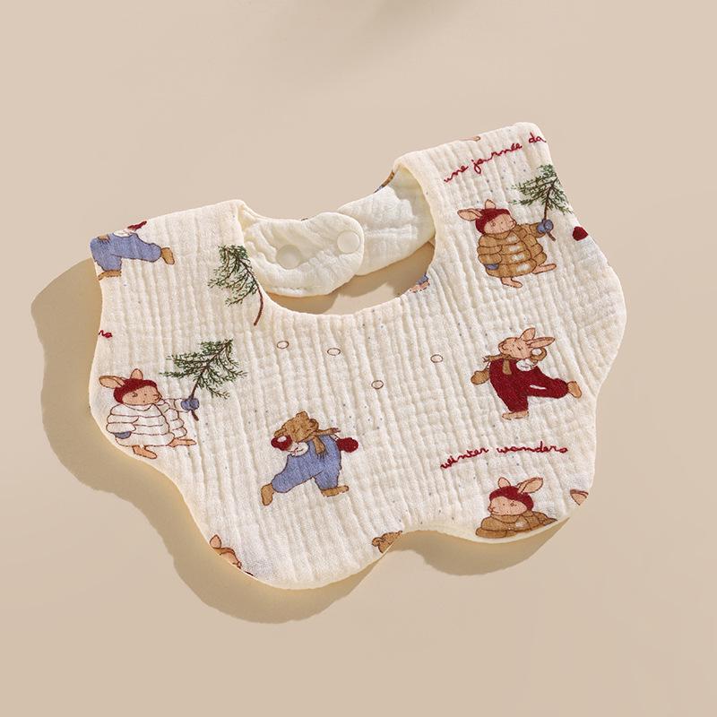 Six-Layer Cotton Petal Bib for Newborns, Boys & Girls - Thin, Soft & Absorbent