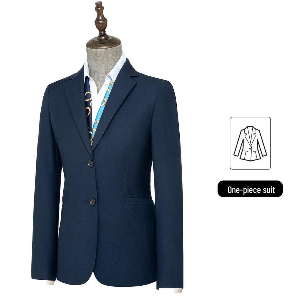 Navy Blue Women's Business Casual Suit Set for Professionals