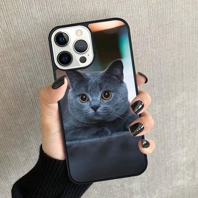 British Shorthair Cat Phone Case For iPhone 17 Air 16 pro max 15 14 plus 12 13 Soft Bumper Shell Cover coque