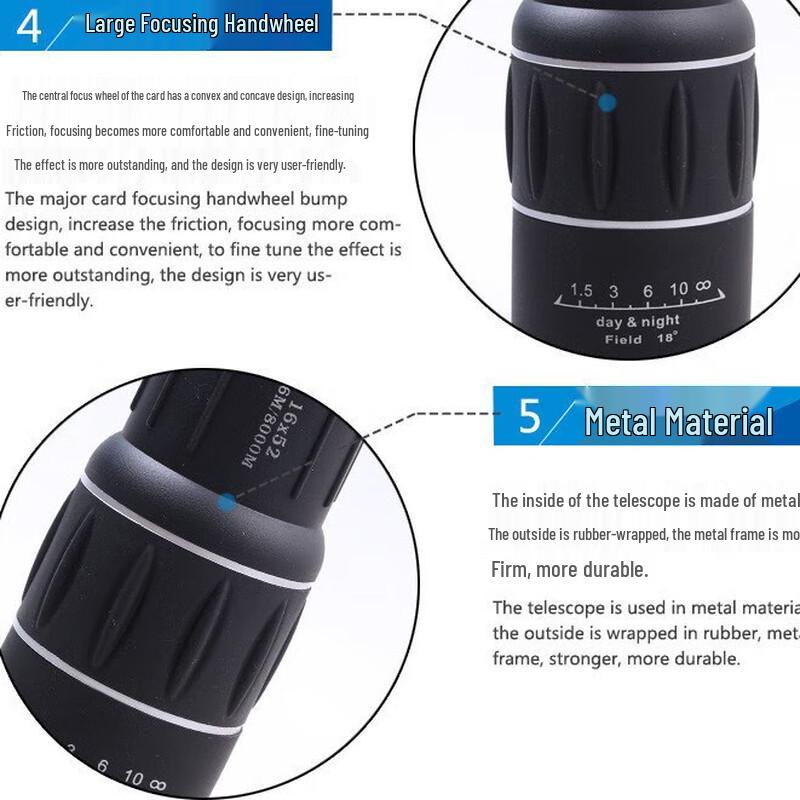 KUN GUANG Jia Shile 16X52 Dual-Focus Monocular Telescope