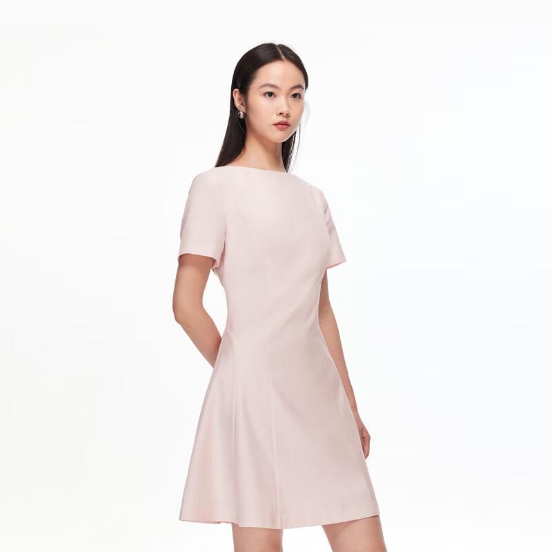 VEROMODA Elegant Round Neck Short Sleeve A-line Midi Dress